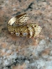 Ilias Lalaounis Vintage 18K Yellow Gold Chimera Diamond Ruby Ring ~ Rare