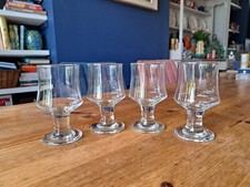 4x Clear Glass Thick Stemmed