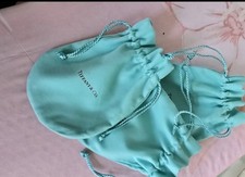 Blue Suede Drawstring Pouch Bag For Tiffany & Co Jewellery Storage Gift Travel