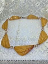 Stunning Art Deco Butterscotch Bakelite (tested) Necklace-rare example.