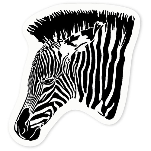 Zebra head clear sticker - 'zebra, head'