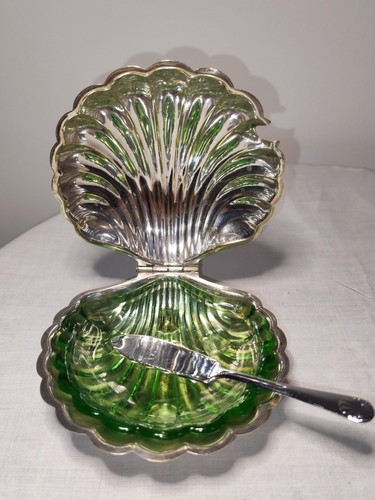Vintage shell butter dish - shell, /