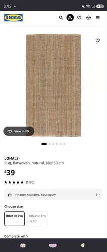 Ikea lohals natural flatwoven - natural,