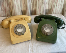 A Pair of Vintage 1970s  746F   Rotary Dial  Telephones   GREEN &  CREAM