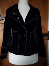 RARE vintage Sagaie Black Silk Mix Velvet Evening Jacket, Sz S, Steampunk Goth