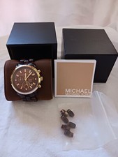 Michael Kors Brown Acrylic Tortoise Band Ladies Wrist Watch. Excellent...