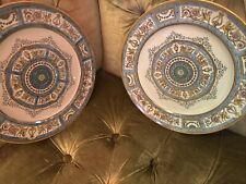 2 X Arts crafts Pottery Plates Gildea Walker w27cm Circa 1883 Blue Lustre