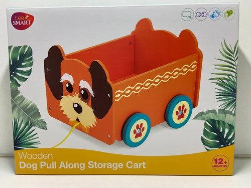 Wooden dog pull along toy - wooden,