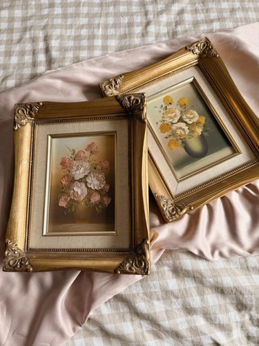 Vintage pair floral - pair, of