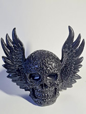 Black  Skull With Wings-Shelf