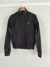 Fred Perry Made In England Ladies Harrington Jacket UK10 Black
