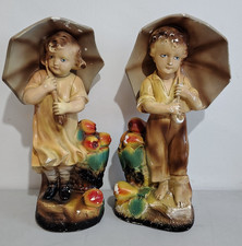 Vintage Chalkware Figures x2