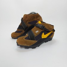 Nike ACG Supa Pooh-Bah 1996 MTB Cycling Shoes UK 8 Brown Suede No Laces 4 Bolt