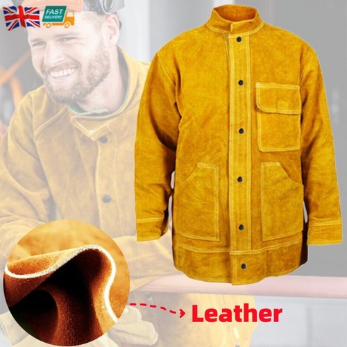 Leather welding jacket - leather, flame