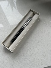 Cerruti 1881 Black And Silver Rollerball Pen, Black Refill, Boxed