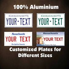 Massachusetts State Tag Auto OR Motorcycle Novelty Personalized License Plates
