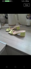 Green block heel sandals size