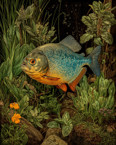 8x10 piranha fish - piranha,