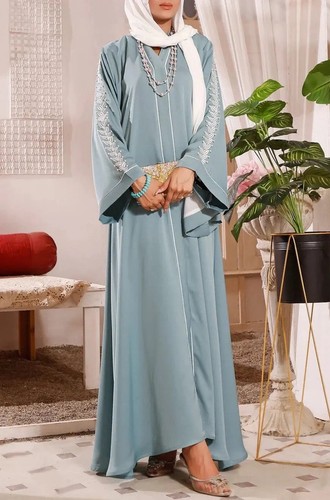 Abaya light blue color - abaya,