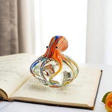 Blown Glass Octopus Decor 3.5"
