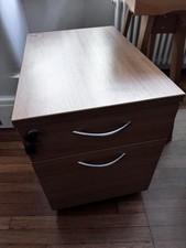 Portable Office Storage Pedestal 2 Drawer Unit, Under Desk, Lockable VGC