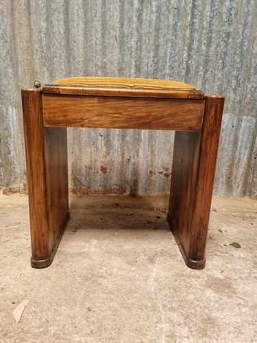 Art deco walnut piano stool - deco,