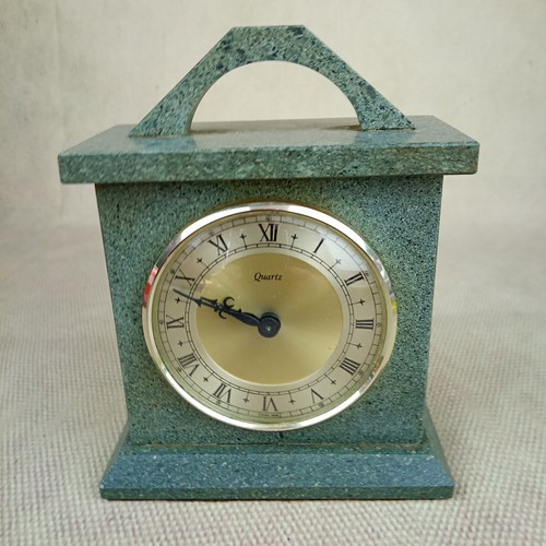 Vintage slate mantel clock - slate,