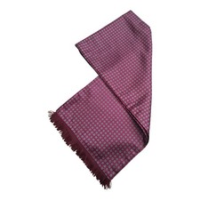 Men’s Vintage Tootal Style Wool backed Scarf Maroon Pattern Dapper Mod S12