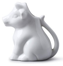 Porcelain White Milk Cream Sauce Jug Cream Gravy Custard Serving Cow.