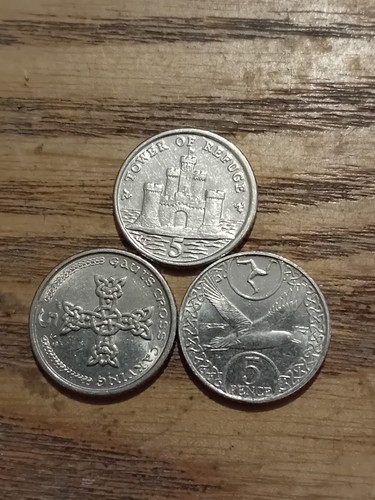 Rare coins 5ps isle man - rare,