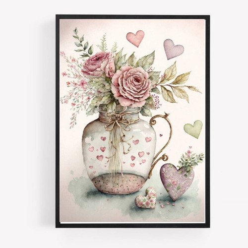 Cream pink roses - cream,