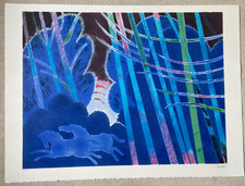 ALBERT ZAVARO HORSES LIMITED EDITION PRINT blue vintage landscape artwork horse