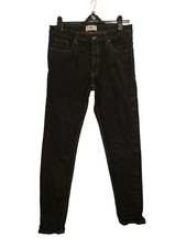 Folk Black Grey Selvedge Denim Tapered Raw Jeans W34 L32