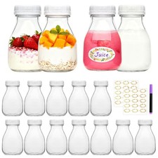 11oz Glass Milk Bottles, 16