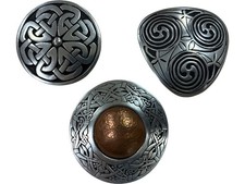 St Justin Celtic Style Brooch Set Pewter and Copper Design Ethnic Pins