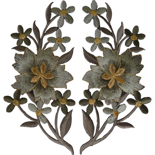 Pair flower patches iron on - pair,