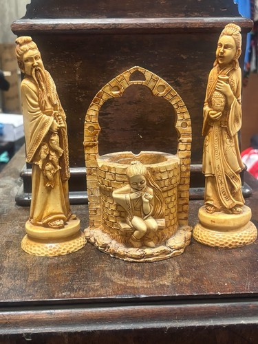 3pc vintage faux ivory - ivory, chinese