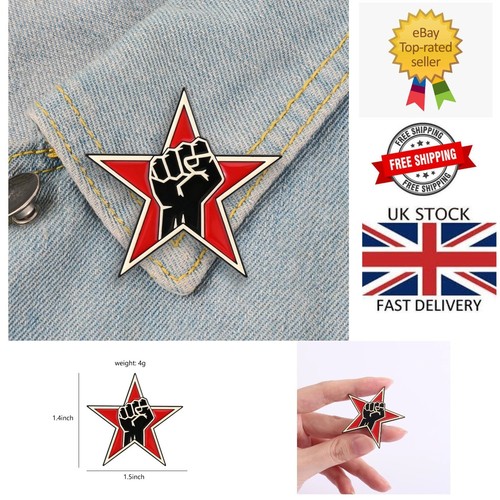 Enamel lapel badge - red, star