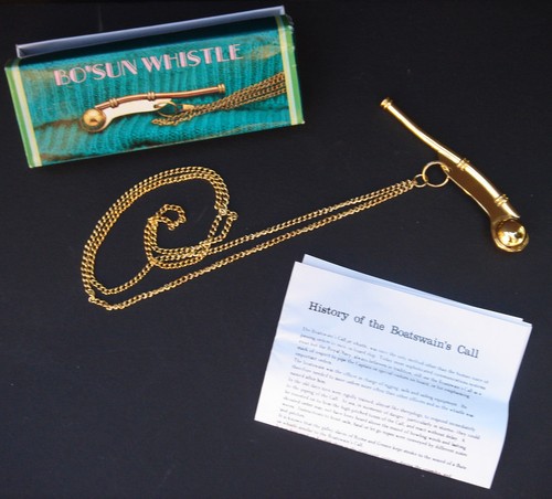 Brass boatswain pipe bosun - boatswain,