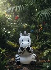 Cute Sitting Zebra Figurine