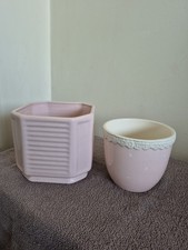 Pair Of Pink Ceramic Plant Pots