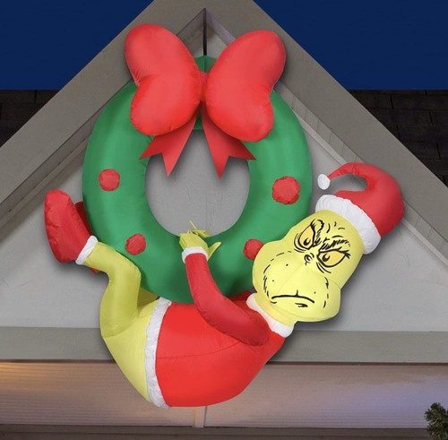 Self inflating hanging grinch - hanging,