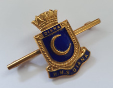 Royal Navy H.M.S Diana Enamel Sweetheart Bar Brooch - Daring class Destroyer