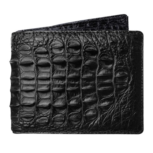 Crocodile black leather - black, wallet
