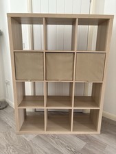 KALLAX 3x4 Shelving Unit 112cm X 147cm White Stained Oak Effect Excellent IKEA