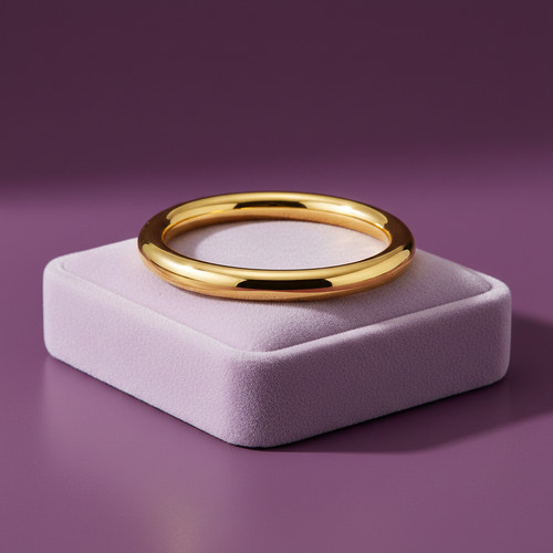 Thick solid gold plated - thick, bangle