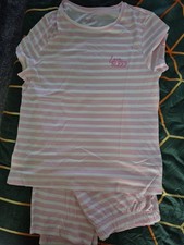 Women's Pink's And White Pyjamas, Size L. New without tags.