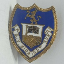 Steam yacht SY Midnight sun (1908) enamel shield badge Edwardian white ribbon