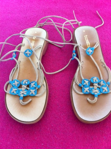 Sandals boho hippy turquoise - boho,