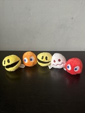 Pac Man Bandai Namco Soft Plush Toy 3” Pac-Man bundle Collectable Rare x5